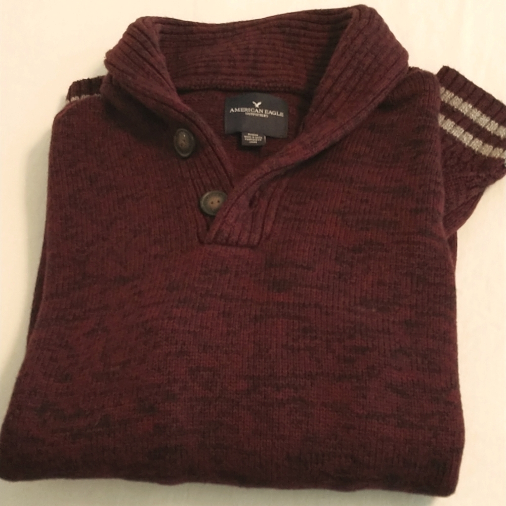 Worn once! AE Outfitters Mens new condition shawl collar sweater, size M
